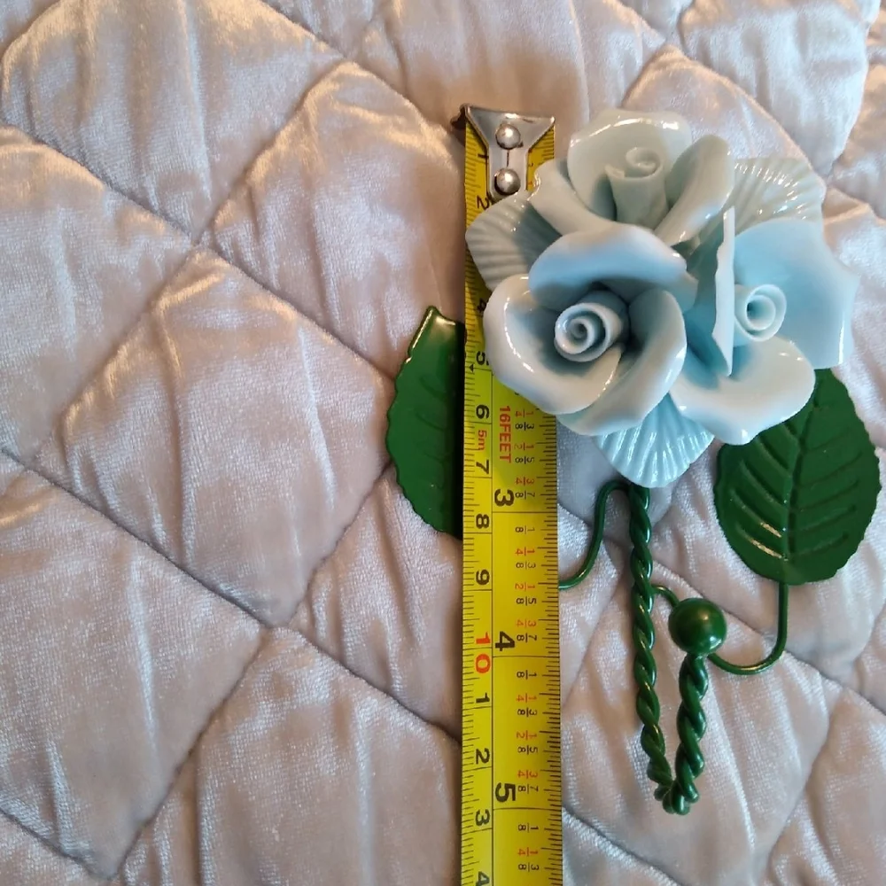 Floral Wall Hook with Blue Roses New